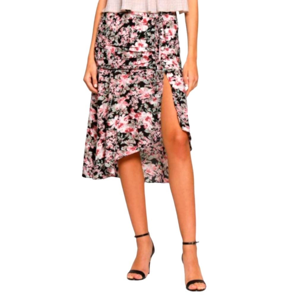 WALTER BAKER Phyllis Floral Split Midi Skirt